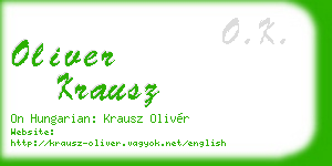 oliver krausz business card
