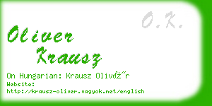 oliver krausz business card